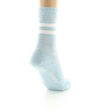 Chaussettes courtes femme en coton et soie Bleu Pastel BLEU PASTEL