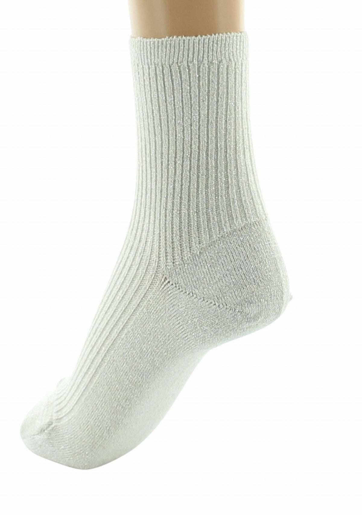 Chaussettes courtes femme en coton Argent - Perrin 1924 ARGENT