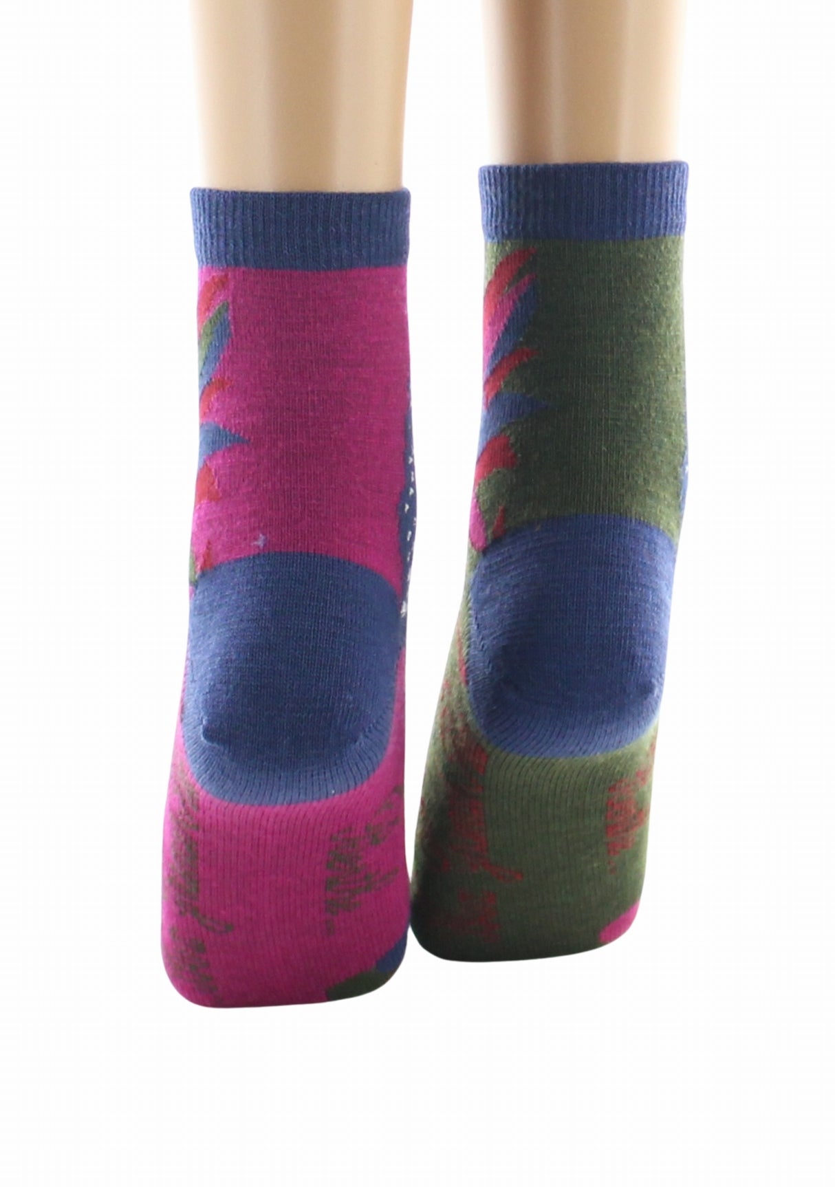 Chaussettes courtes femme laine peignée Berthe Le Paon KAKI