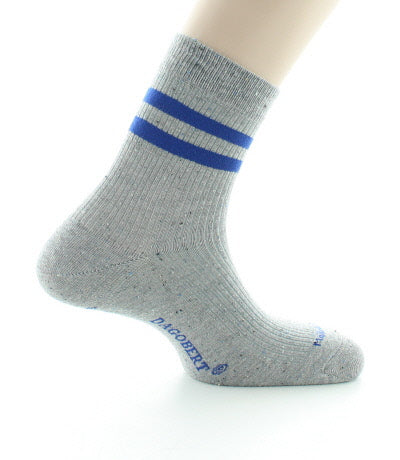 Chaussettes courtes homme en coton et soie Gris chiné/Bleu royal GRIS