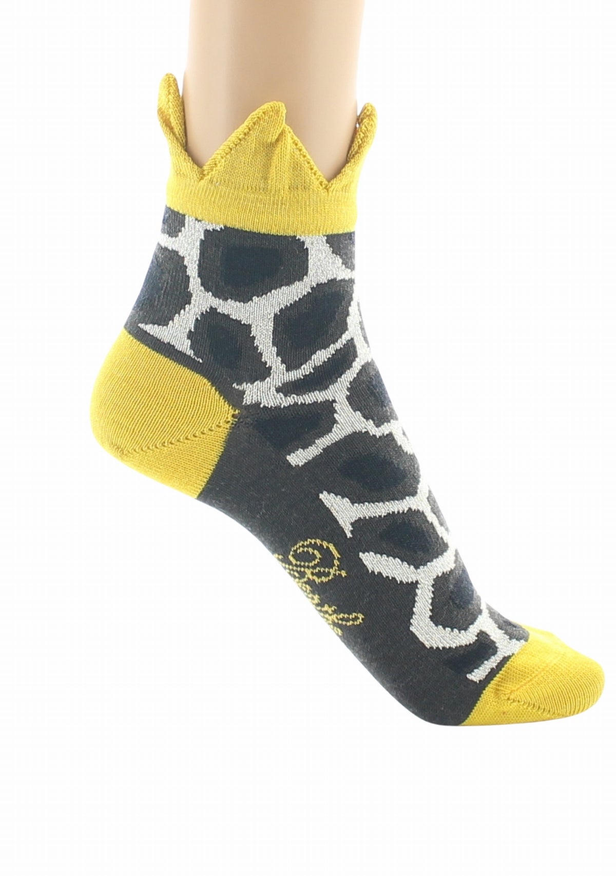 Chaussettes courtes laine femme La Girafe - Berthe Aux Grands Pieds MARRON/ECRU