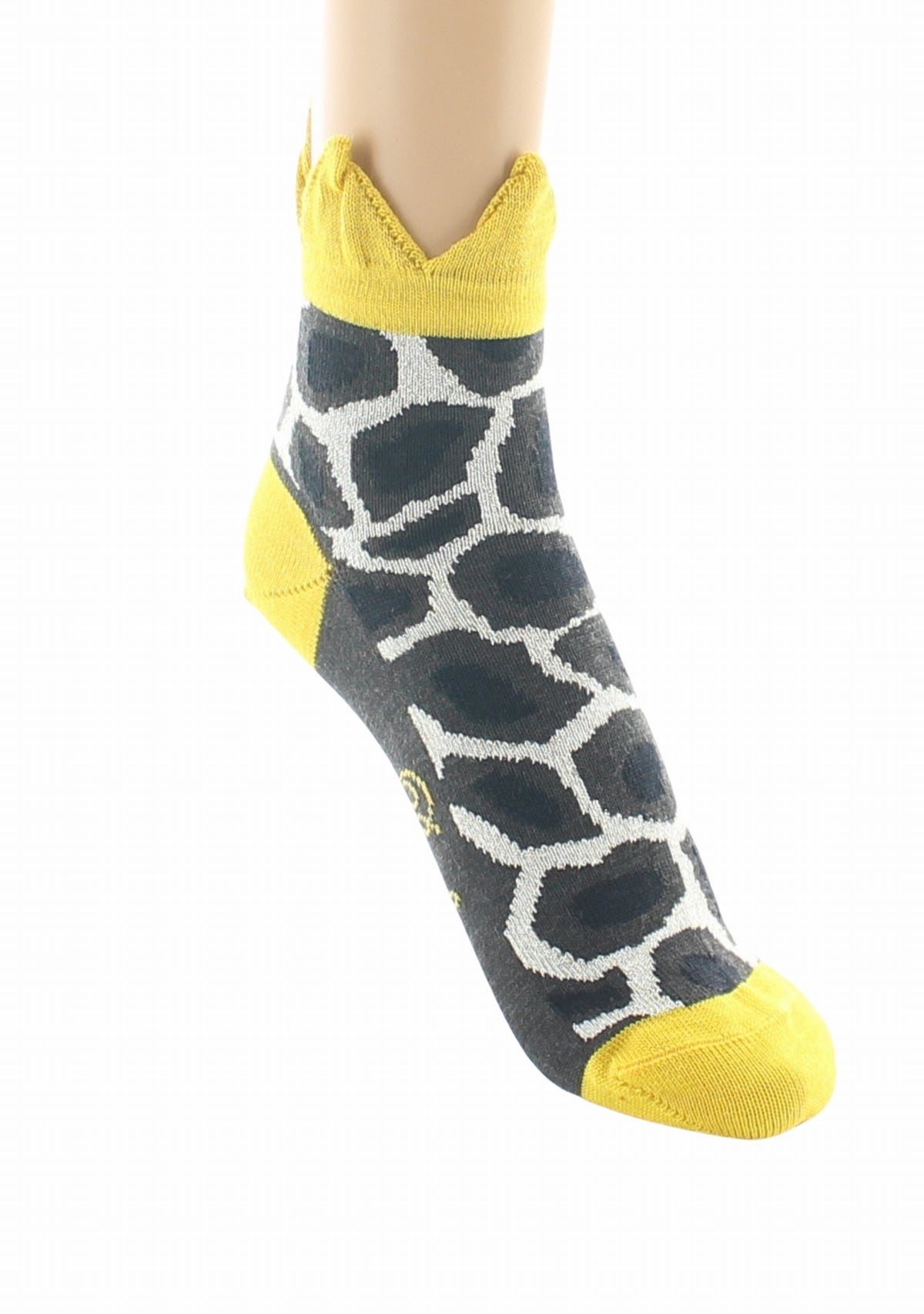 Chaussettes courtes laine femme La Girafe - Berthe Aux Grands Pieds MARRON/ECRU