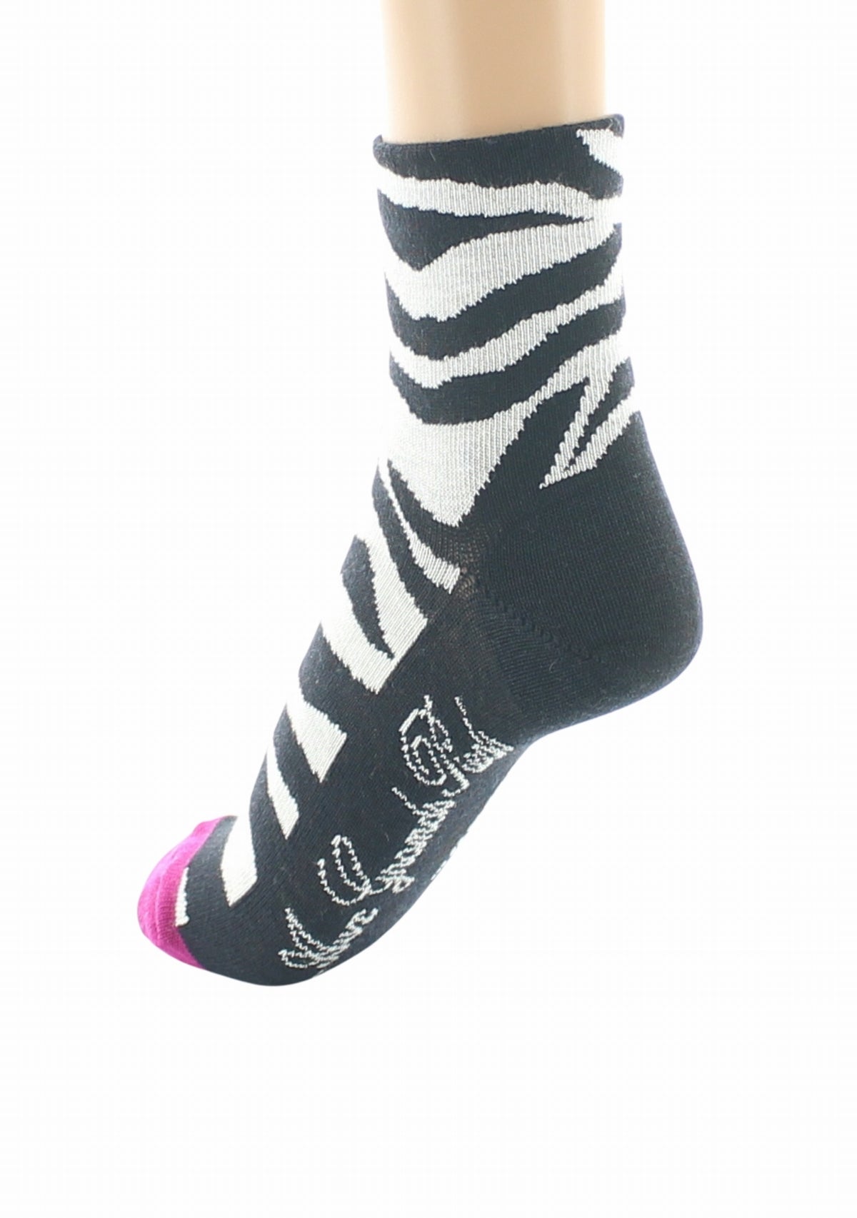 Chaussettes courtes laine femme Zèbre - Berthe Aux Grands Pieds NOIR/BLANC