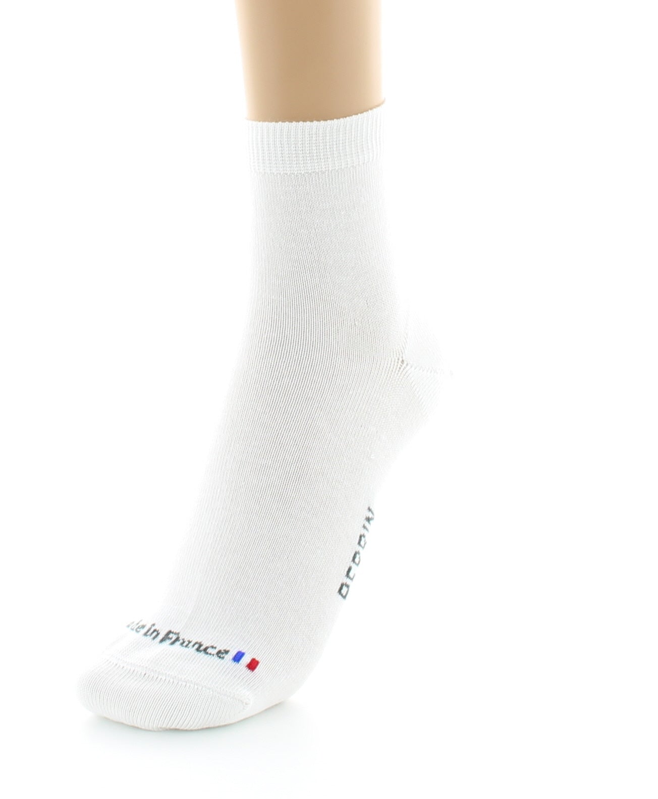 Chaussettes courtes mixtes en coton peigné BLANC