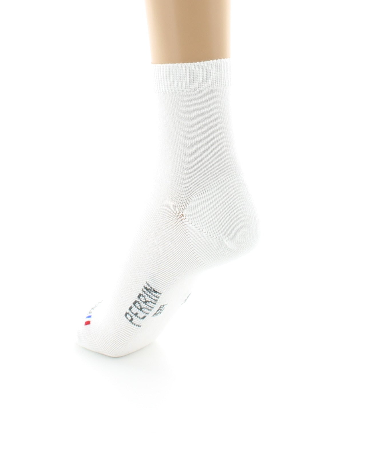 Chaussettes courtes mixtes en coton peigné BLANC