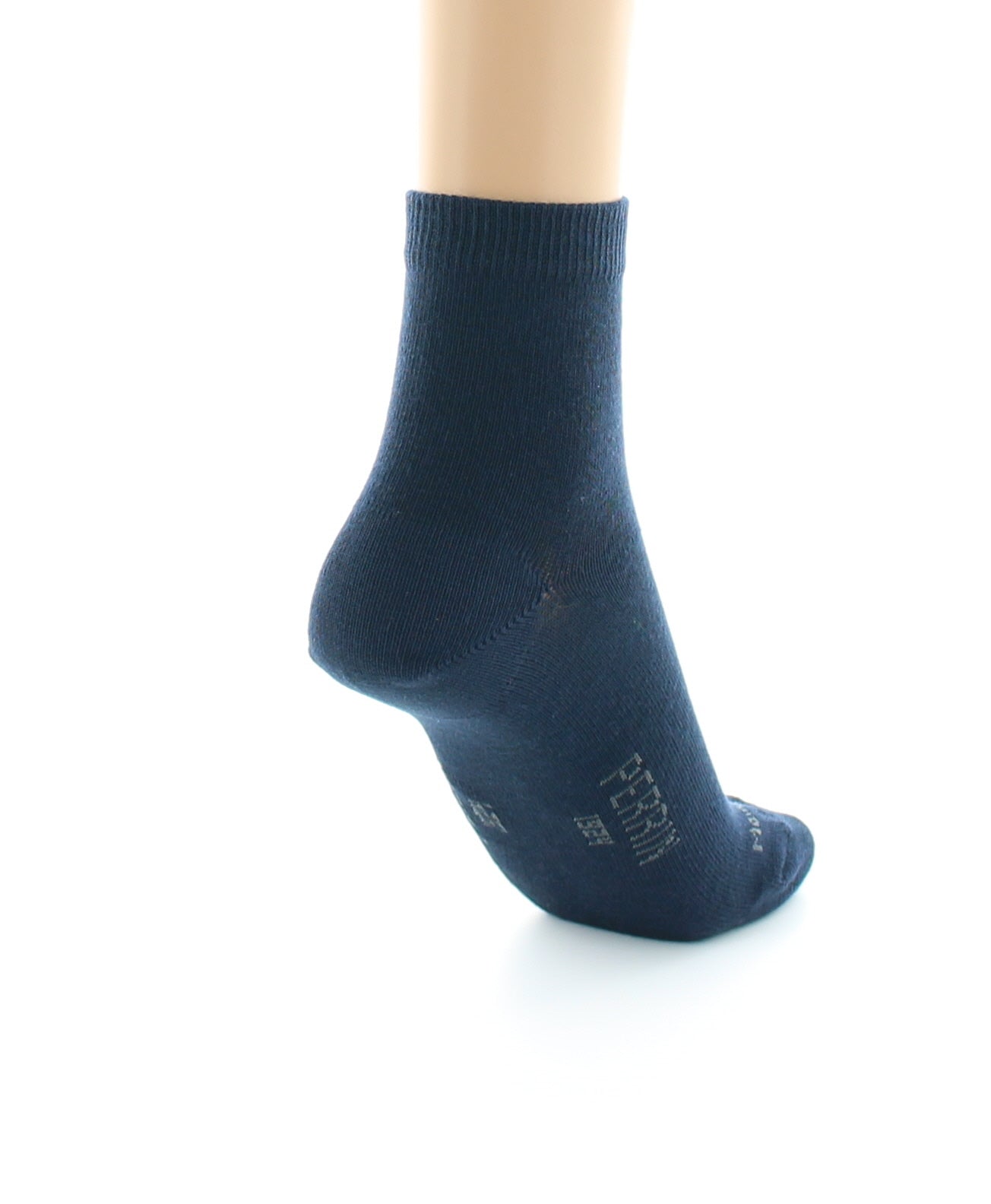 Chaussettes courtes mixtes en coton peigné MARINE