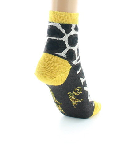 Chaussettes courtes Tâches de Girafe MARRON/ECRU