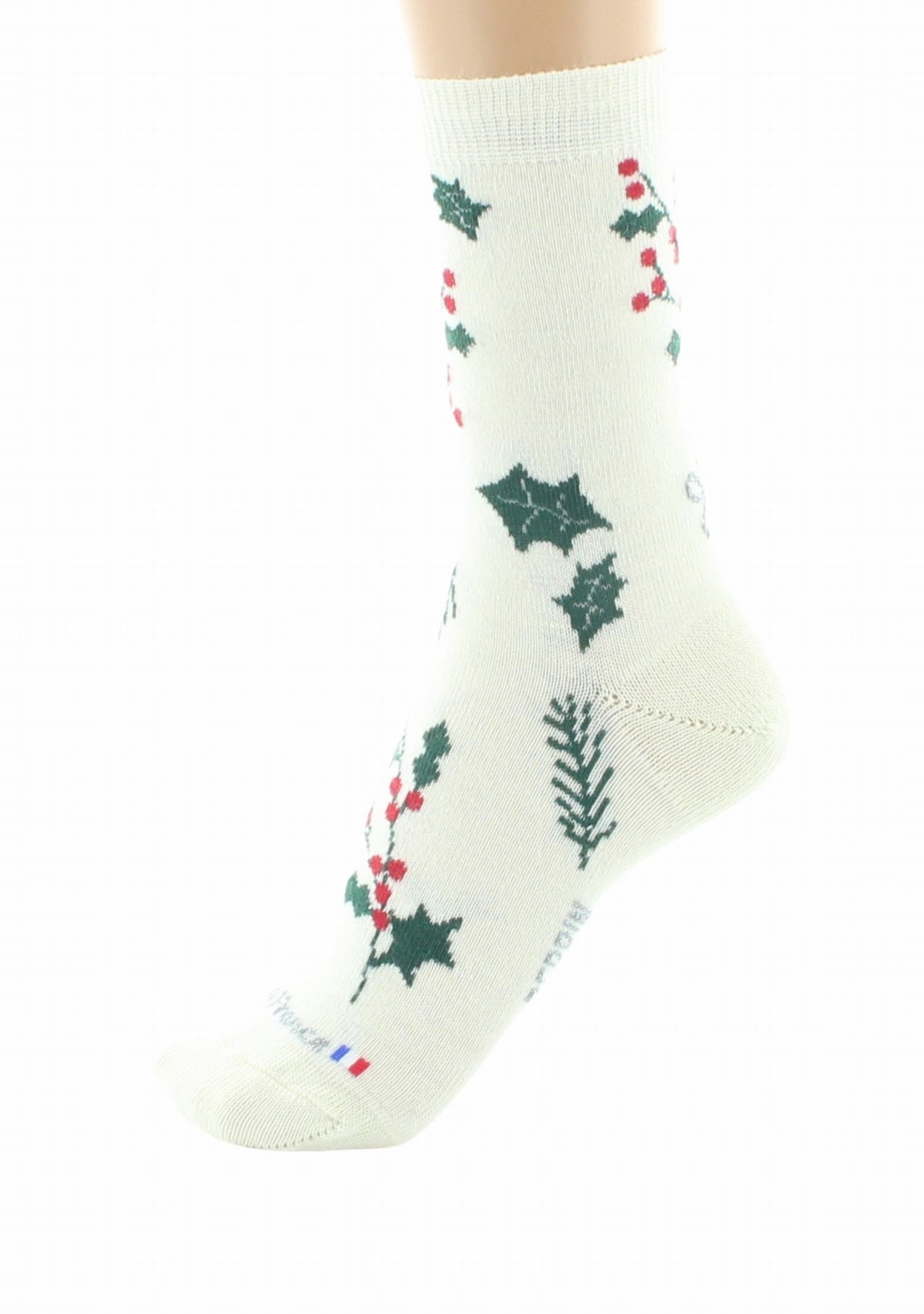Chaussettes de Noël femme Perrin Écru ECRU