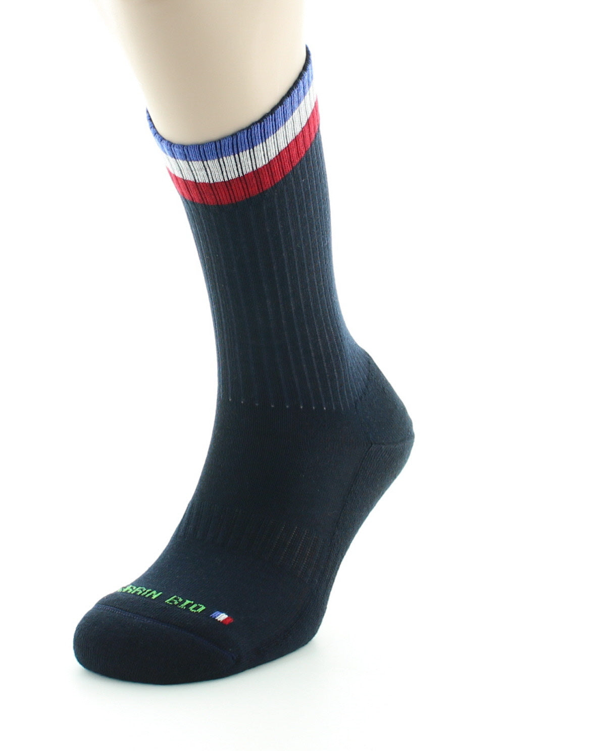 Chaussettes de sport pur coton bio MARINE