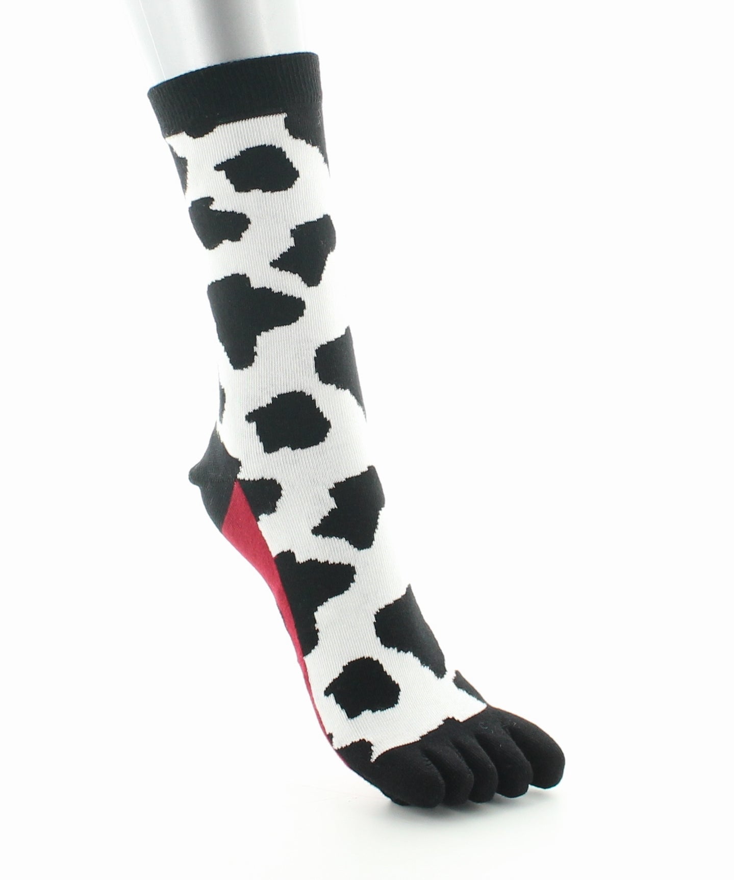 Chaussettes doigts de pieds en coton vache NOIR