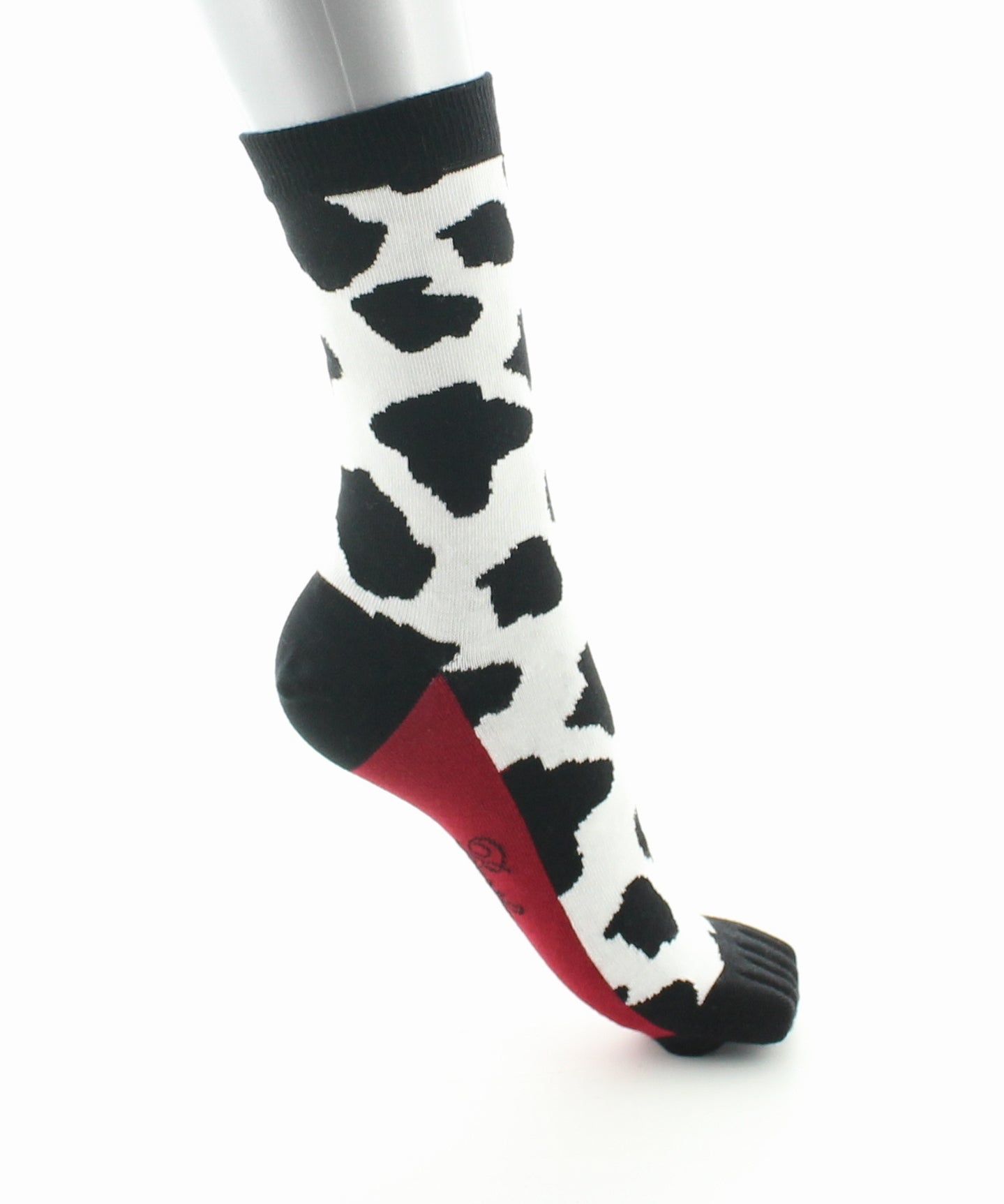 Chaussettes doigts de pieds en coton vache NOIR