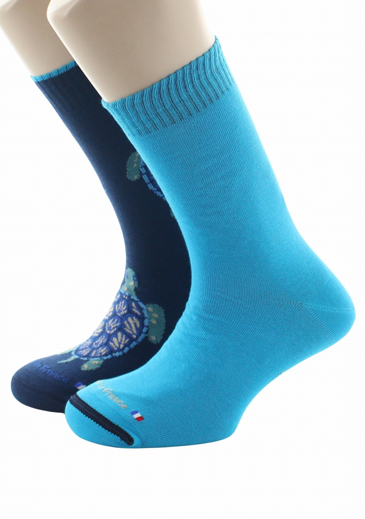 Chaussettes doubles homme Dagobert Tortue Bleu/Turquoise BLEU/TURQUOISE