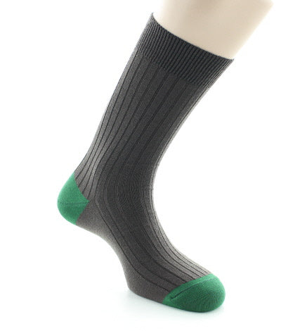 Chaussettes en laine Chocolat et Vert Sapin CHOCOLAT/VERT