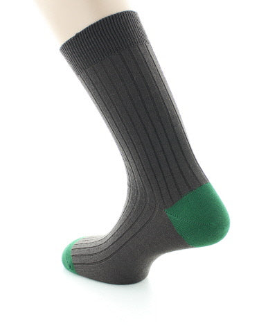 Chaussettes en laine Chocolat et Vert Sapin CHOCOLAT/VERT