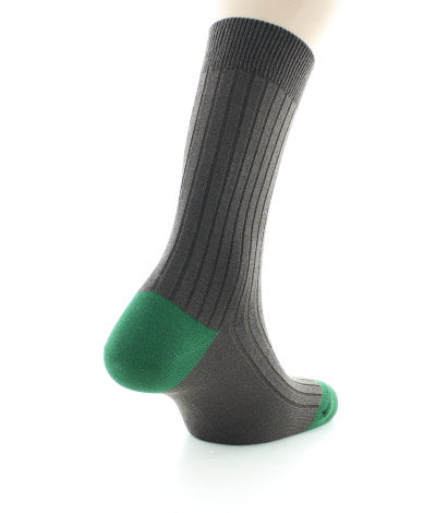 Chaussettes en laine Chocolat et Vert Sapin CHOCOLAT/VERT