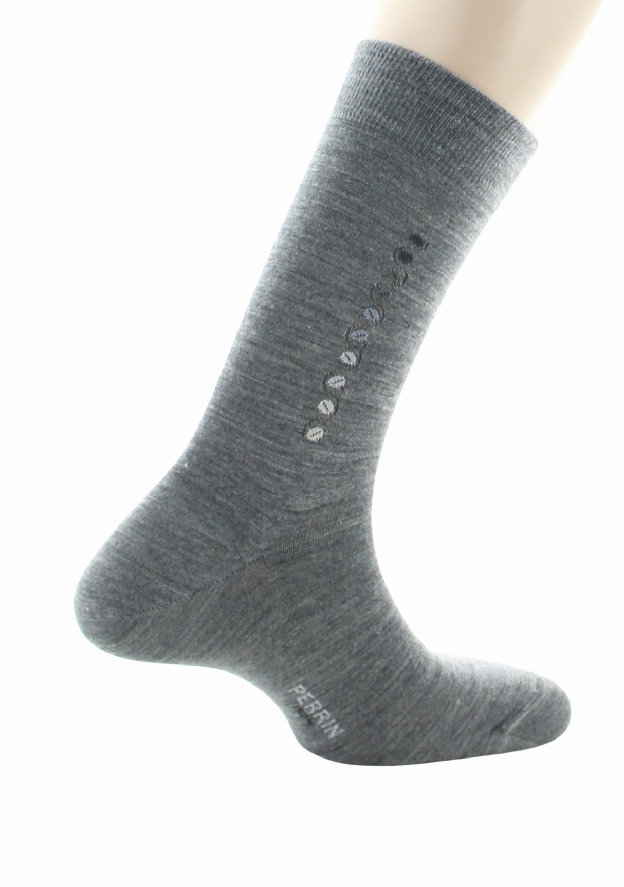 Chaussettes en laine pour homme motif baguette grains de café Gris GRIS MOYEN