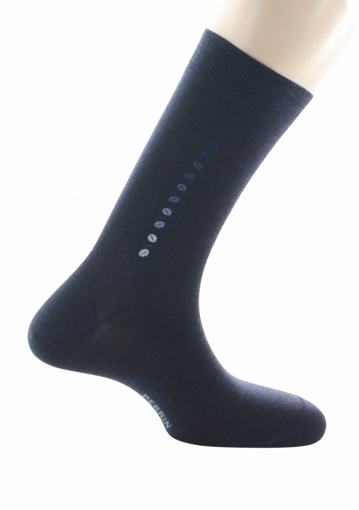 Chaussettes en laine pour homme motif baguette grains de café Marine MARINE