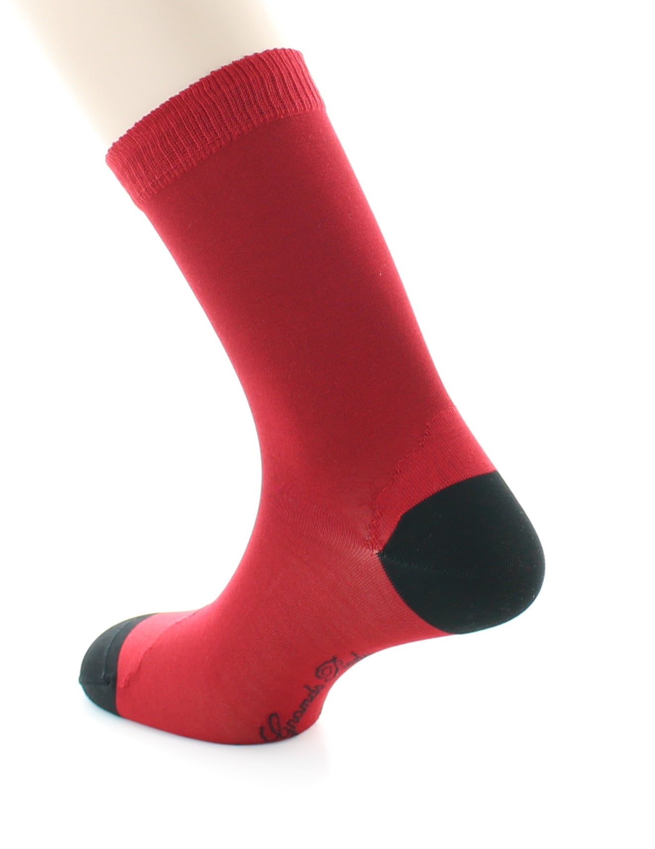 Chaussettes En Soie Rouge Et Noir ROUGE