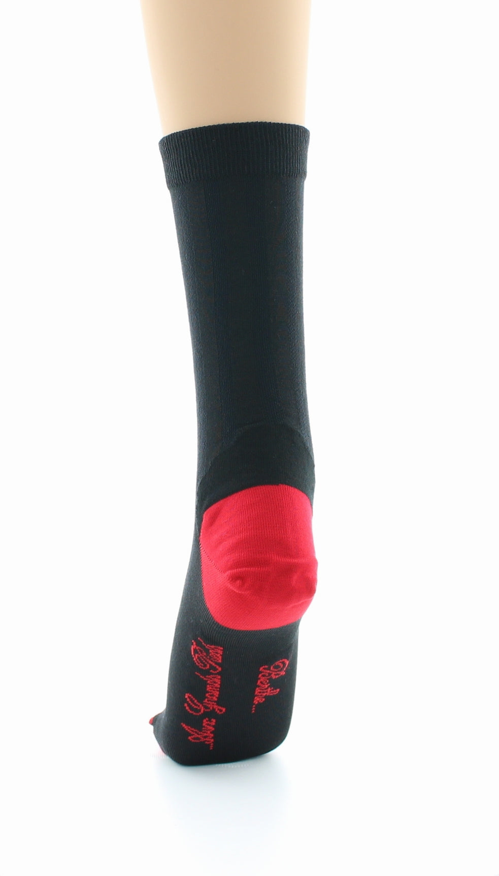 Chaussettes en soie noir-rouge NOIR-ROUGE