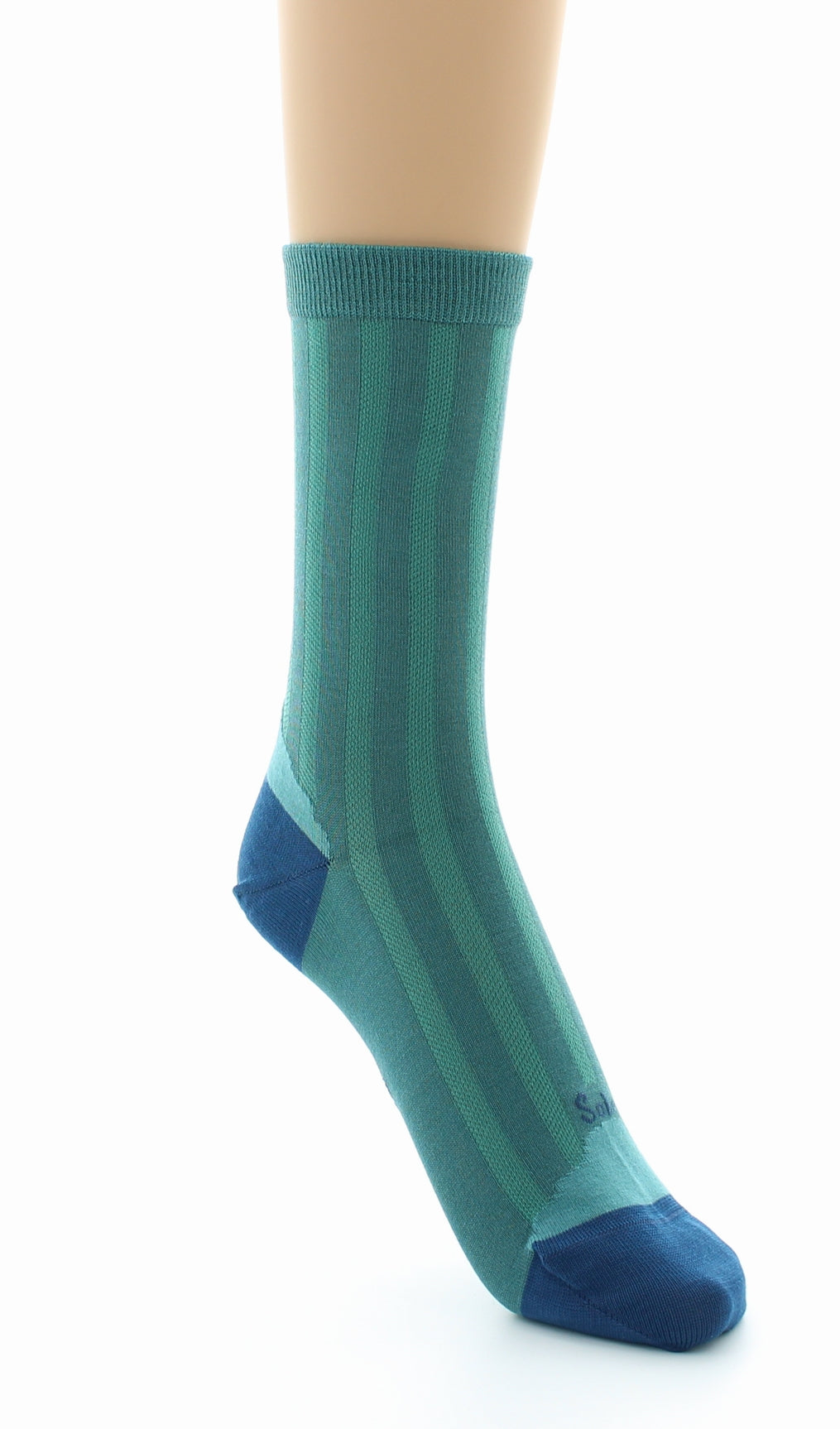 Chaussettes en Soie Turquoise - Talon et pointe Bleu Indigo TURQUOISE