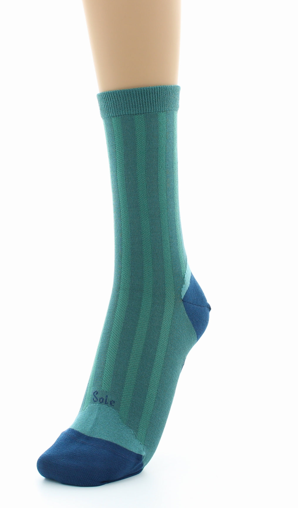 Chaussettes en Soie Turquoise - Talon et pointe Bleu Indigo TURQUOISE