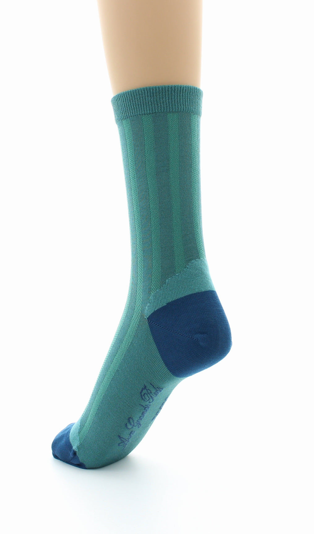 Chaussettes en Soie Turquoise - Talon et pointe Bleu Indigo TURQUOISE