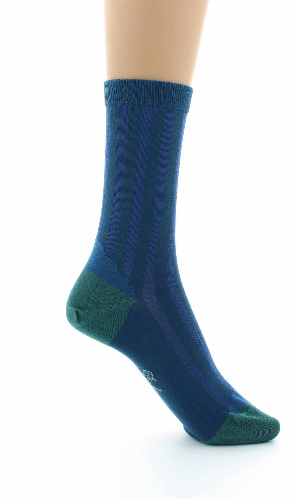 Chaussettes en Soie Bleu Minuit - Talon et pointe Turquoise BLEU MINUIT