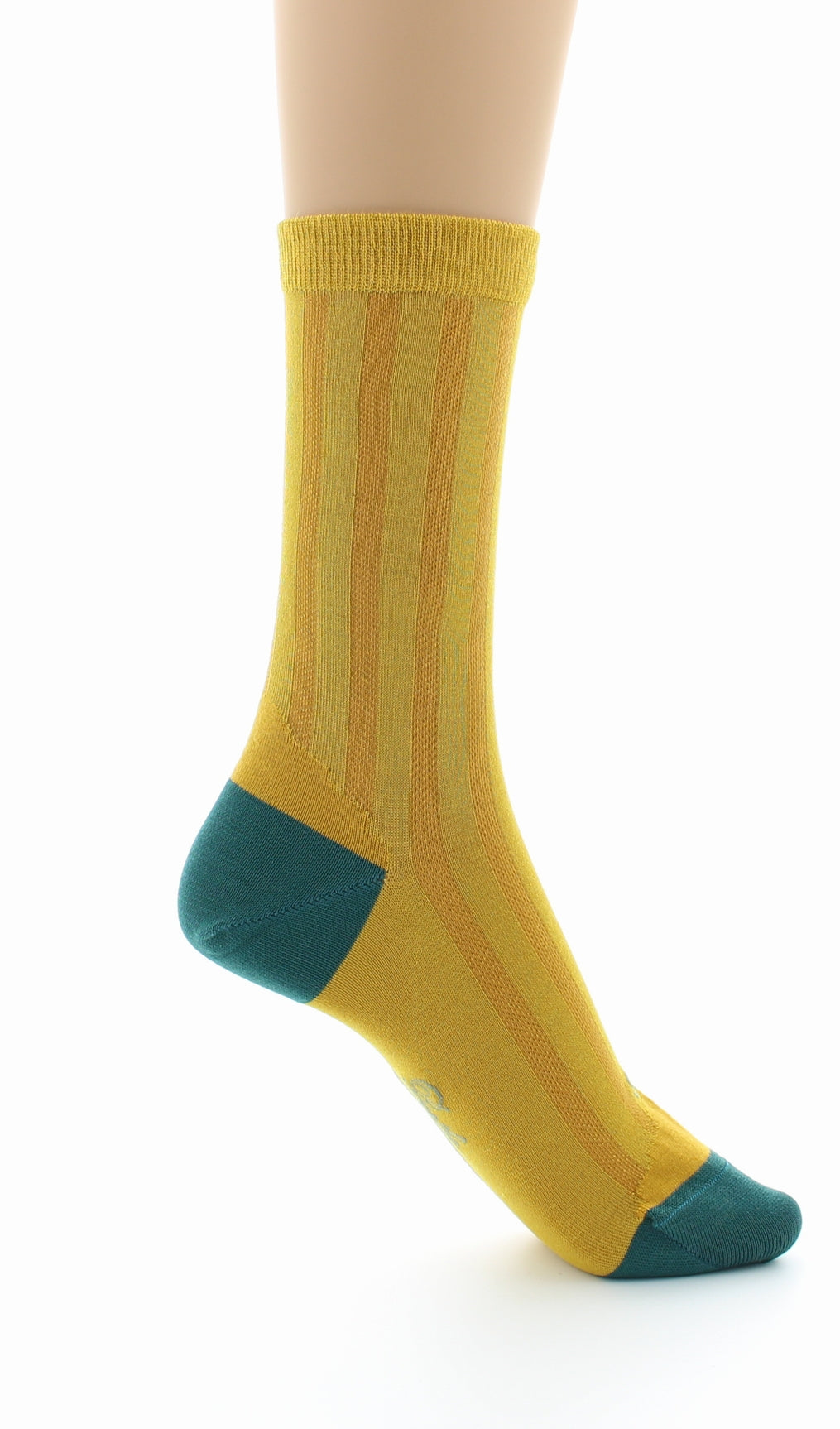 Chaussettes en Soie Tournesol - Talon et pointe Turquoise TOURNESOL