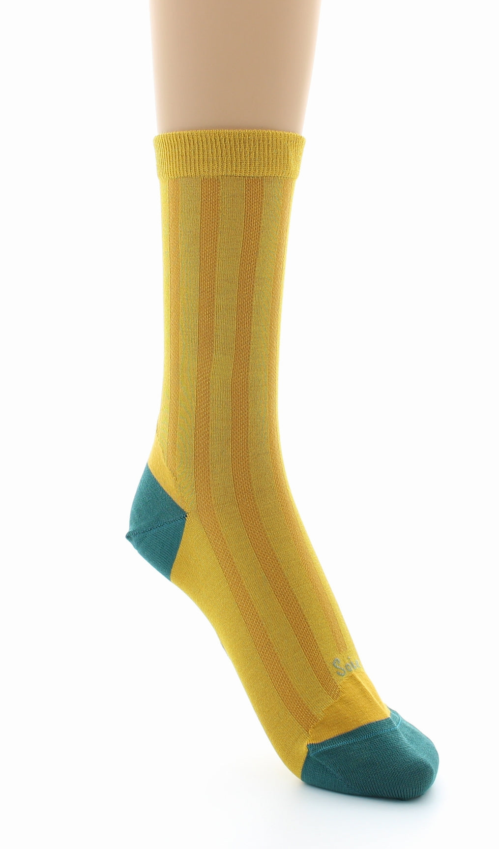 Chaussettes en Soie Tournesol - Talon et pointe Turquoise TOURNESOL