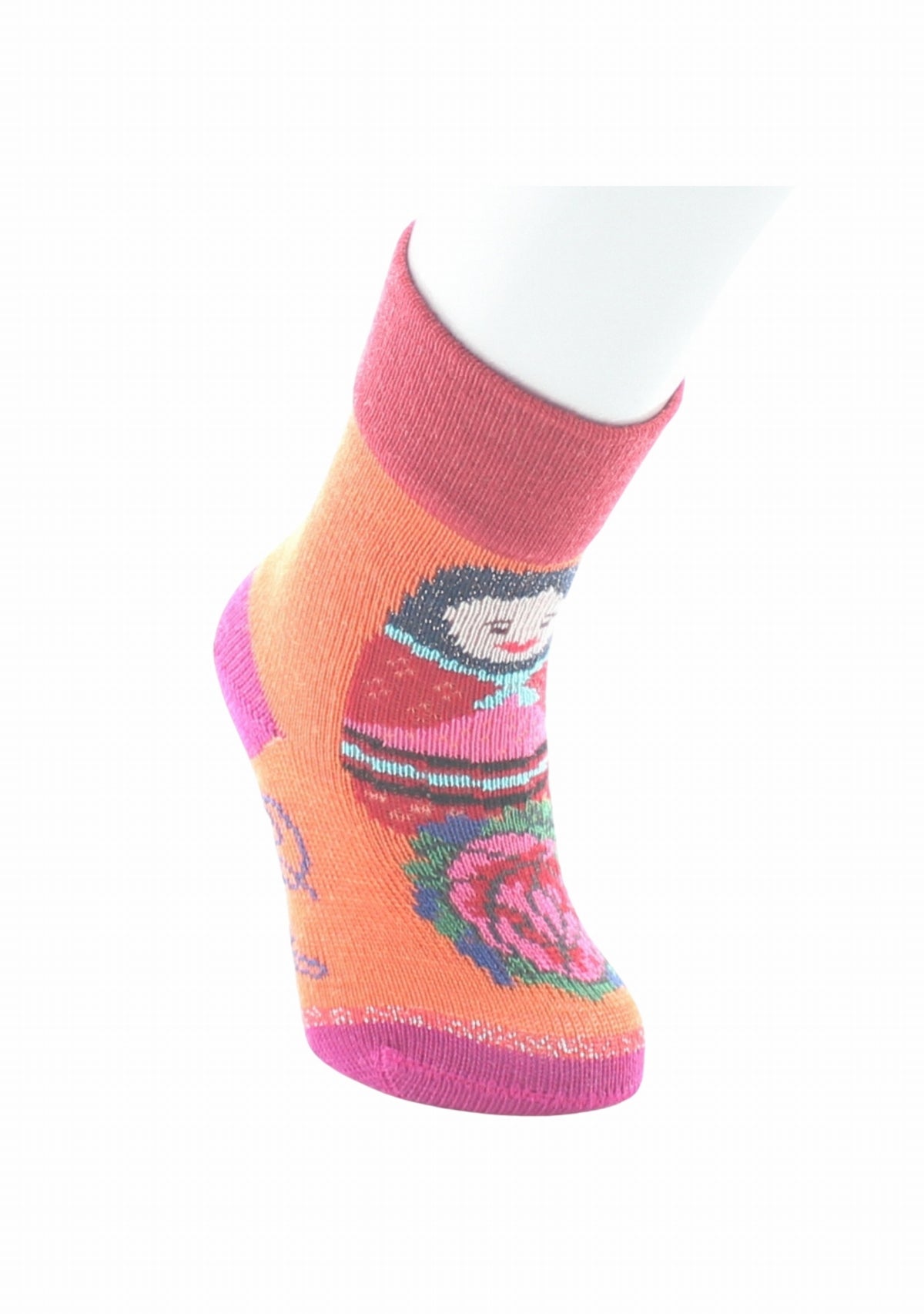Chaussettes enfant en laine mérinos Berthe – Poupée Russe ORANGE