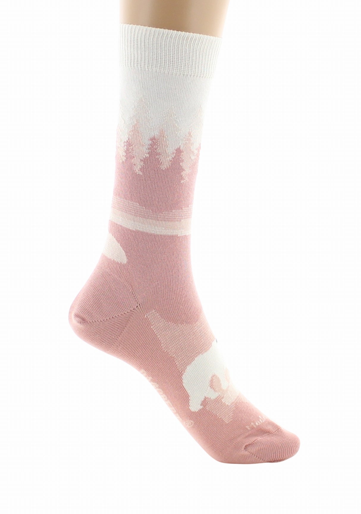 Chaussettes fantaisie femme en coton Dagobert Forêt Rose ROSE