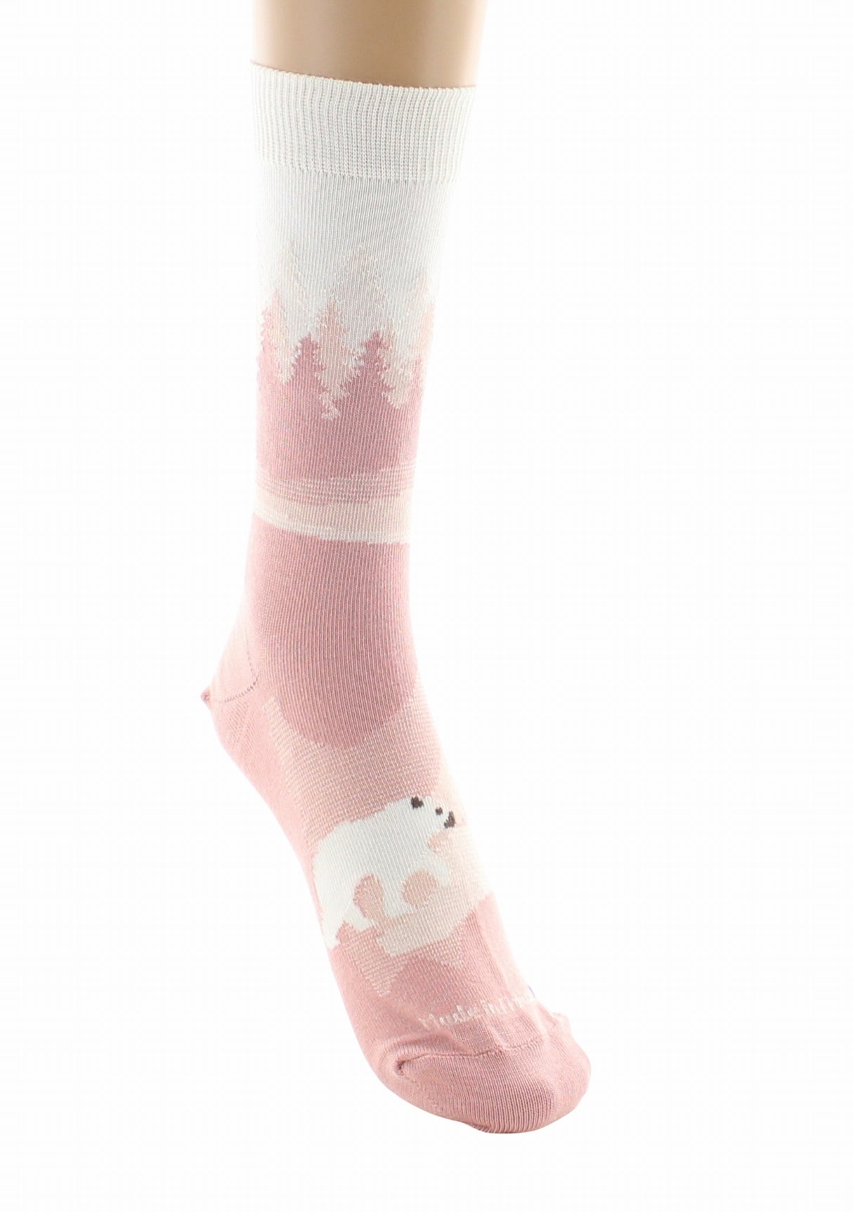 Chaussettes fantaisie femme en coton Dagobert Forêt Rose ROSE