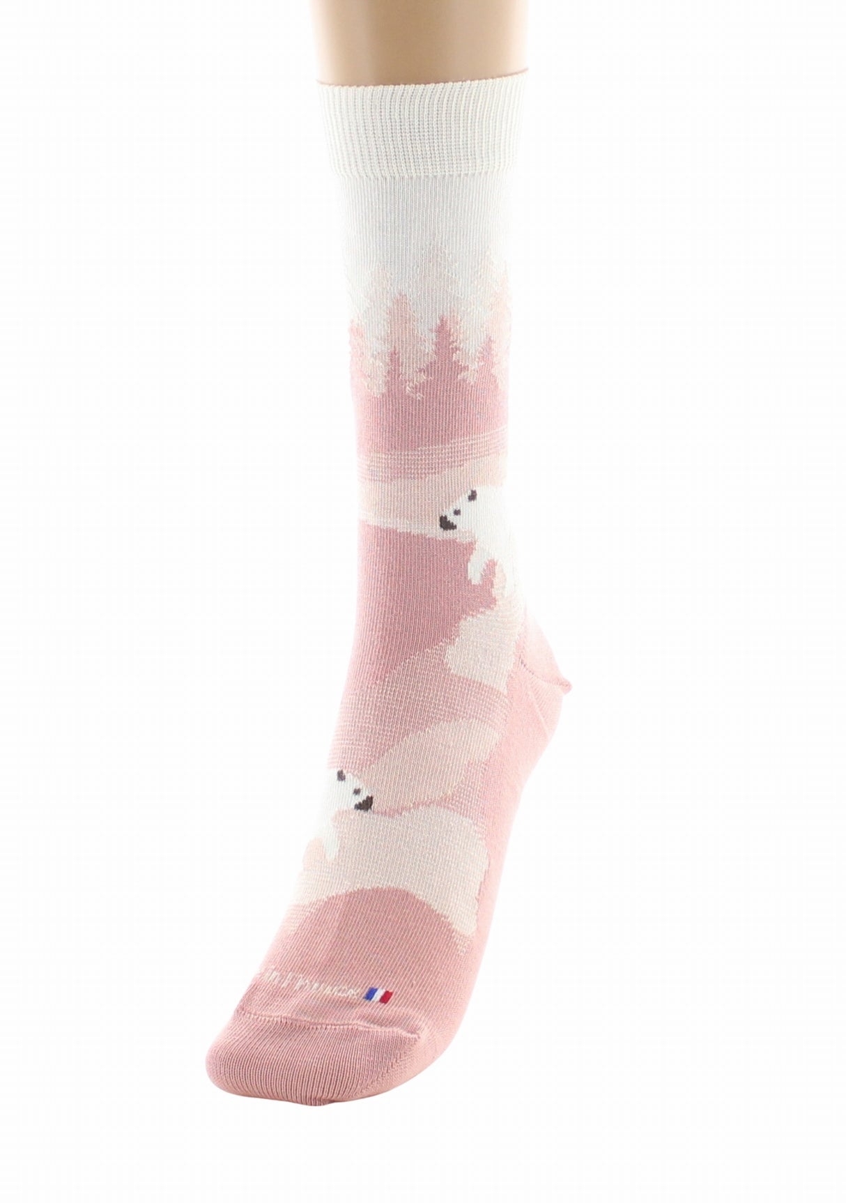 Chaussettes fantaisie femme en coton Dagobert Forêt Rose ROSE