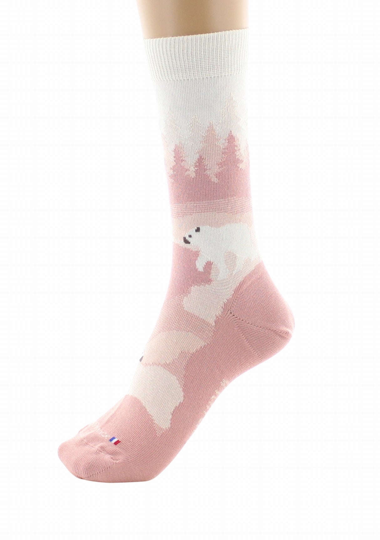 Chaussettes fantaisie femme en coton Dagobert Forêt Rose ROSE