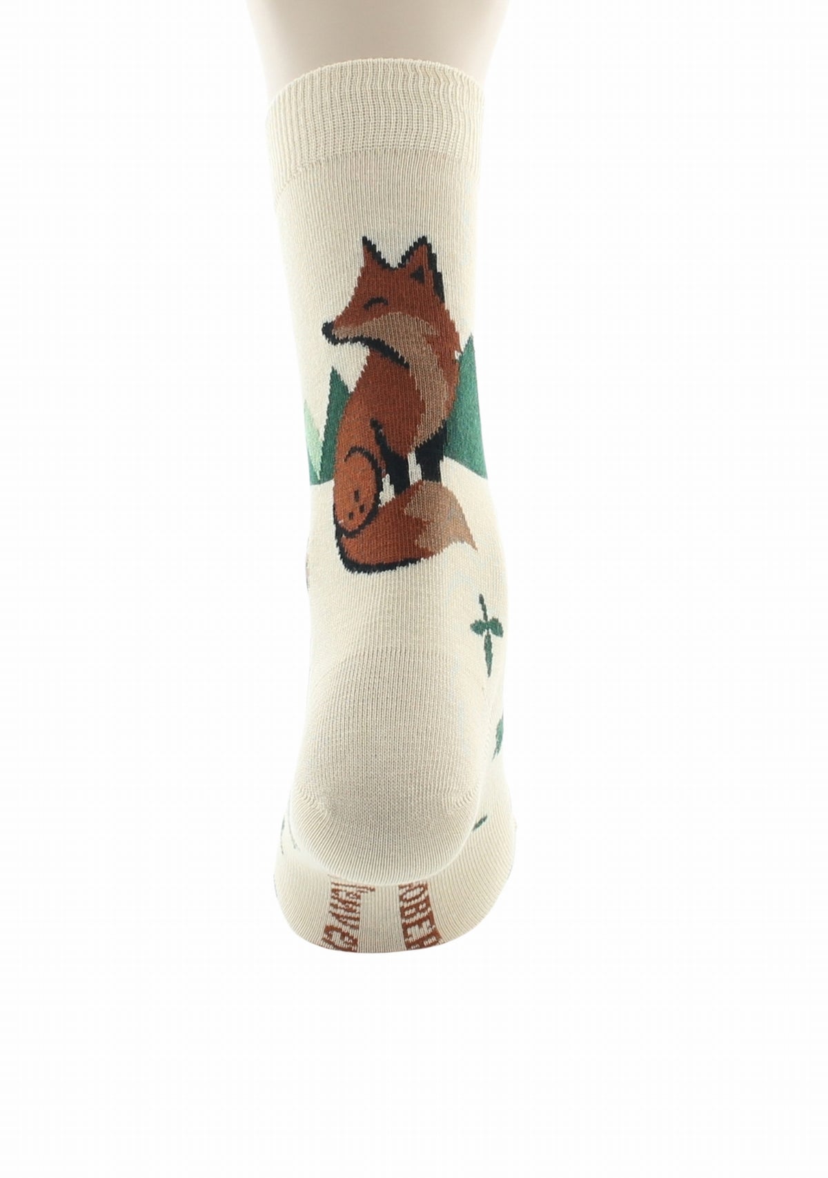 Chaussettes fantaisie homme en coton Renard Beige BEIGE