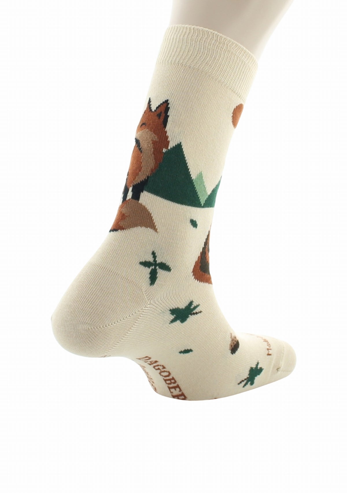 Chaussettes fantaisie homme en coton Renard Beige BEIGE