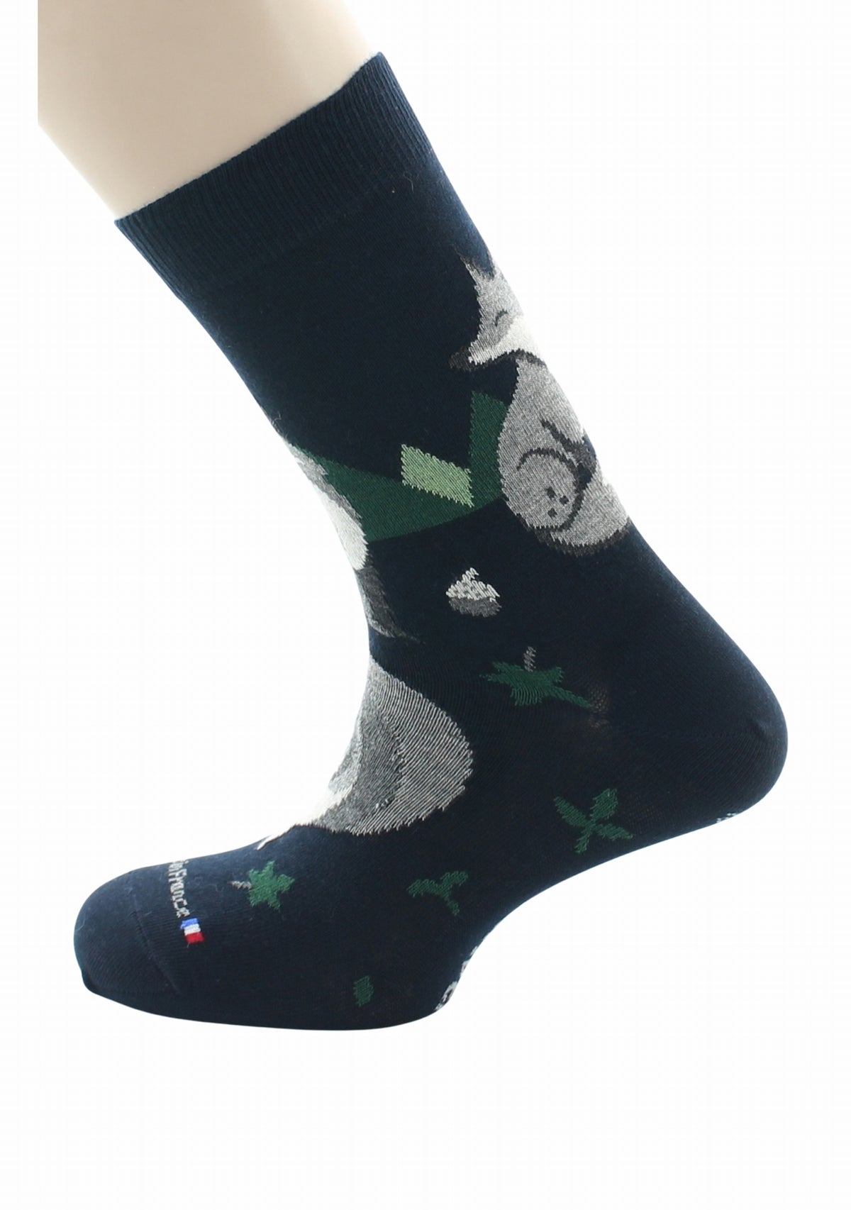Chaussettes fantaisie homme en coton Renard Marine MARINE