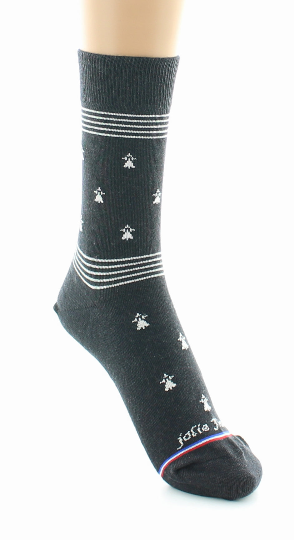 Chaussettes Fantaisie Jolie France Drapeau Breton ANTHRACITE