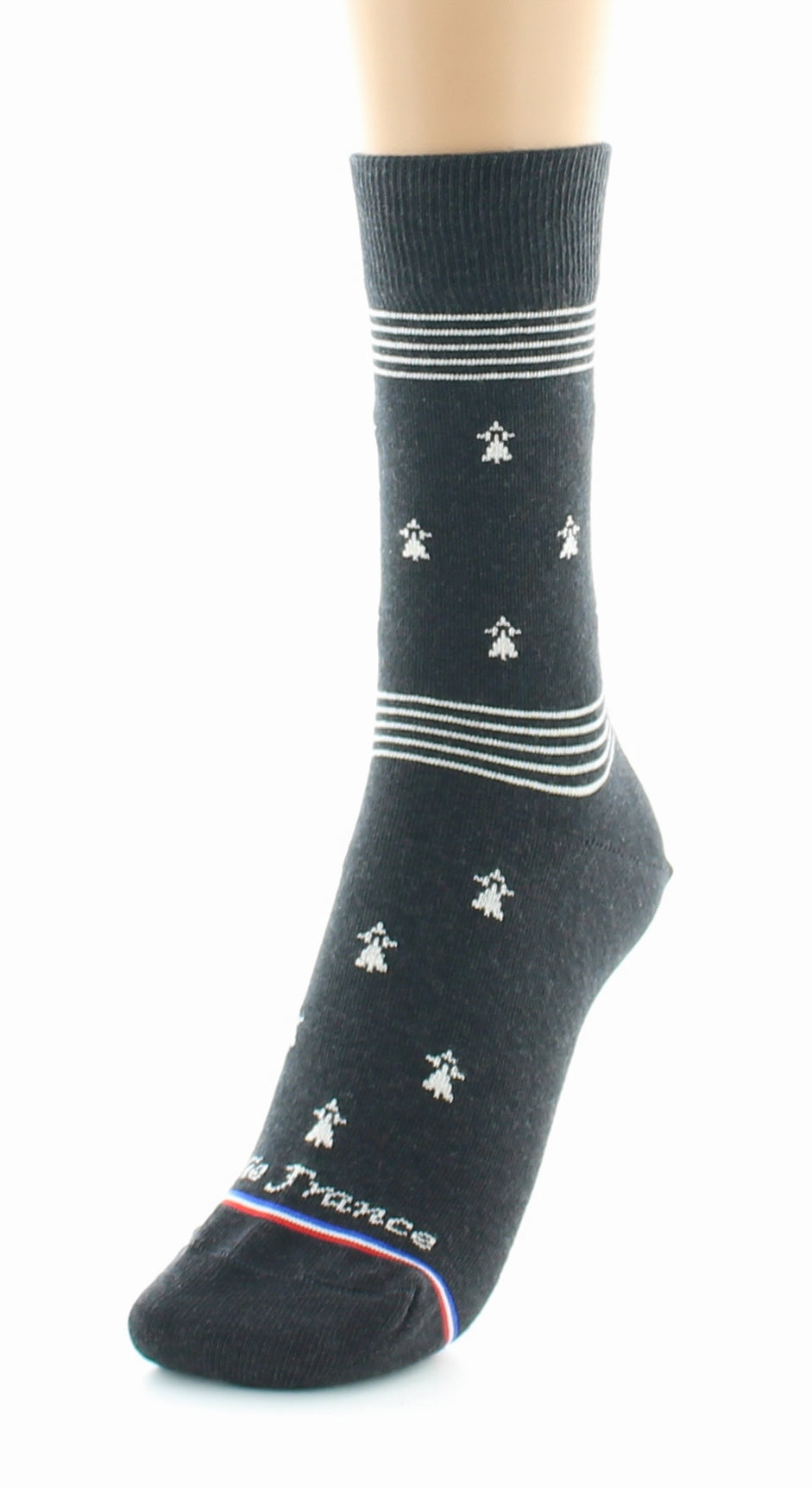 Chaussettes Fantaisie Jolie France Drapeau Breton ANTHRACITE