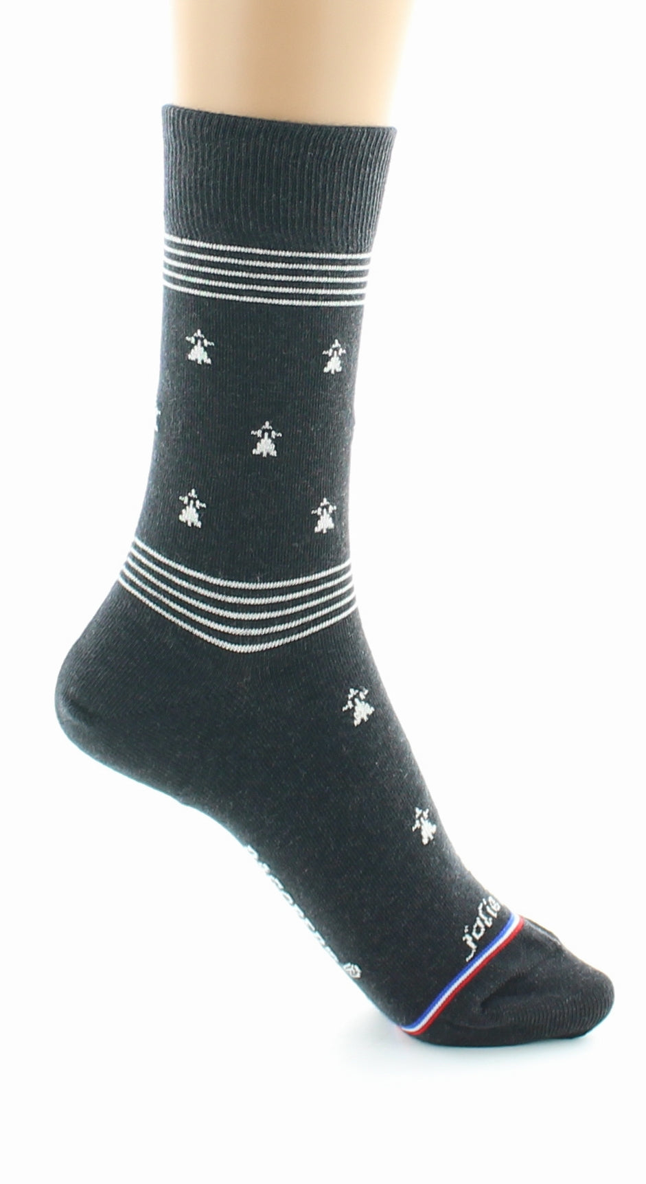 Chaussettes Fantaisie Jolie France Drapeau Breton ANTHRACITE