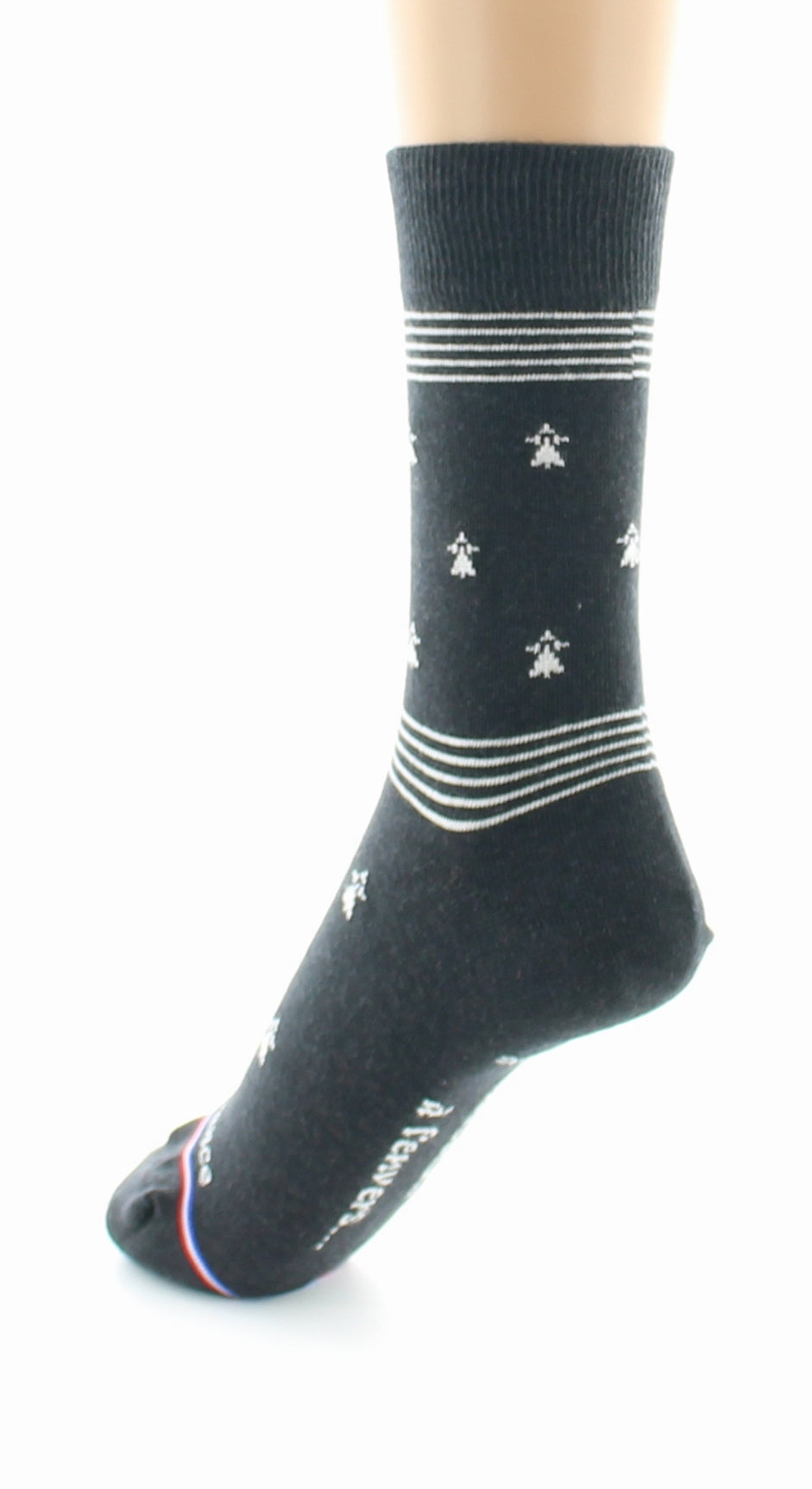 Chaussettes Fantaisie Jolie France Drapeau Breton ANTHRACITE