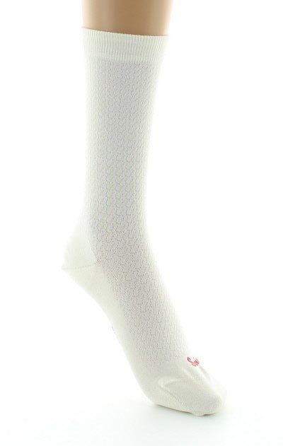 Chaussettes femme à maille ajourée en soie ECRU