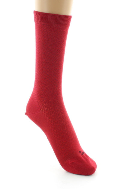 Chaussettes femme à maille ajourée en soie ROUGE