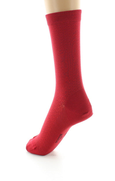 Chaussettes femme à maille ajourée en soie ROUGE