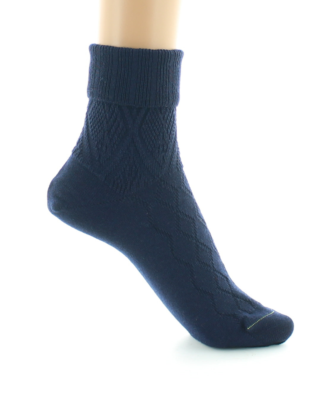 Chaussettes femme à maille fantaisie - Laine Bio MARINE