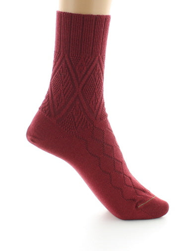 Chaussettes femme à maille fantaisie - Laine Bio MUSCAT