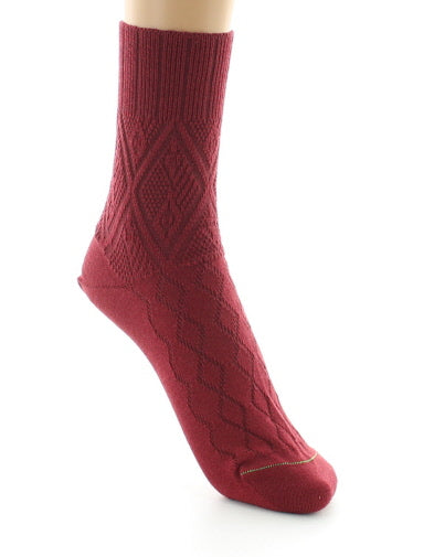 Chaussettes femme à maille fantaisie - Laine Bio MUSCAT