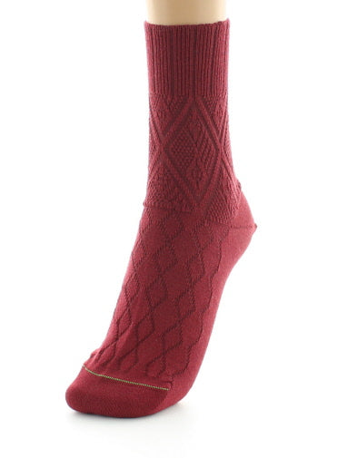 Chaussettes femme à maille fantaisie - Laine Bio MUSCAT