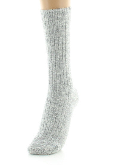 Chaussettes femme baby alpaga et fil pailleté GRIS CLAIR