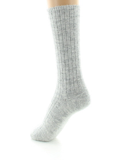 Chaussettes femme baby alpaga et fil pailleté GRIS CLAIR